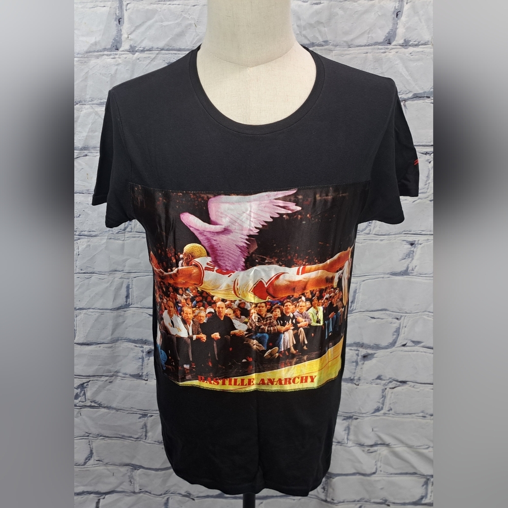 Bastille Men's T-shirt Tee Dennis Rodman NBA Basketball 90s Bulls Italy Medium